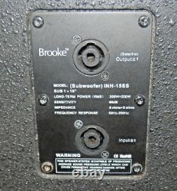 Brooke Audio TM Compact System Passive stereo Bass bin and tops Power Amp Cables