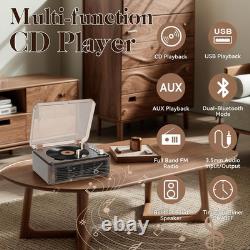 CD Player with Speakers Hifi Stereo Sound Vintage CD Player Bluetooth for Home