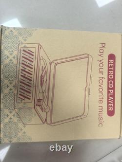 CD Player with Speakers Hifi Stereo Sound Vintage CD Player Bluetooth for Home