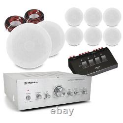 Ceiling Speakers with Amplifier, 4-Way Multiroom Selector Home Audio (4x ESCS5)
