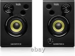 DJMonitor 32 Active Studio & DJ Speakers 3.5 Compact Monitors Black