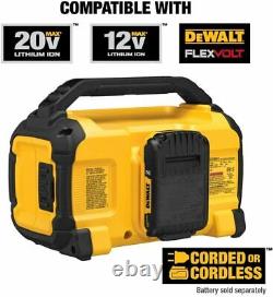 DeWALT Corded Cordless Dual Speakers 100 Ft Bluetooth Stereo Sound 20V Handle