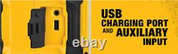 DeWALT Corded Cordless Dual Speakers 100 Ft Bluetooth Stereo Sound 20V Handle