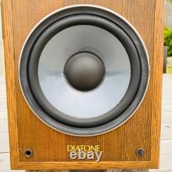 Diatone DS-500 2-Way Bookshelf Speakers Pair Wood Finished Tested Audio Stereo