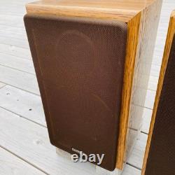 Diatone DS-500 2-Way Bookshelf Speakers Pair Wood Finished Tested Audio Stereo