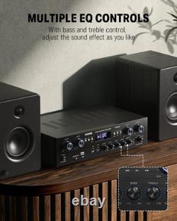 Donner Bluetooth 5.0 Stereo Audio Amplifier Receiver, Peak Power 440 W Hi-Fi Wir