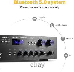 Donner MAMP5 600W 4-Channel Bluetooth HiFi Audio Power Amplifier Receiver Home