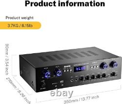 Donner MAMP5 600W 4-Channel Bluetooth HiFi Audio Power Amplifier Receiver Home
