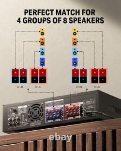 Donner MAMP5 600W 4-Channel Bluetooth HiFi Audio Power Amplifier Receiver Home