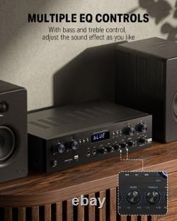 Donner MAMP5 600W 4-Channel Bluetooth HiFi Audio Power Amplifier Receiver Home