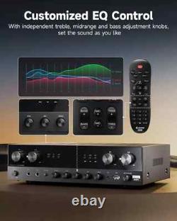 Donner MAMP5 Bluetooth 4 Channel HiFi Power Amplifier Receiver Audio Amp 440W /