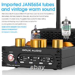 Douk Audio X1 HiFi Bluetooth 5.0 Vacuum Tube Amplifier with Phono Preamp 160W×2