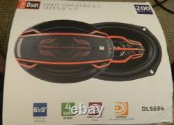 Dual Electronics DLS694 6 x 9 4-Way 200-Watt Car Audio Stereo Speakers
