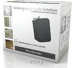 E-Audio 6.5'' Water Resistant Multi Room Background Music System Speakers- Black