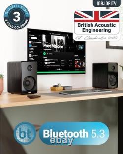 Elevate Your Sound with D40 Bluetooth Bookshelf Speakers 4 Drivers & Remote
