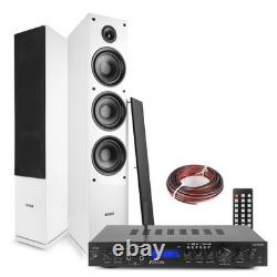 Fenton SHF80W HiFi Tower Speakers Set with Bluetooth Amplifier White