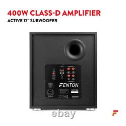 Fenton SHFS12B 12 Active Subwoofer Speaker Powerful Bass for DJs & Home Audio