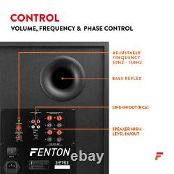 Fenton SHFS12B 12 Active Subwoofer Speaker Powerful Bass for DJs & Home Audio