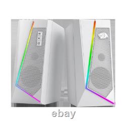 GS520 RGB Desktop Speakers, 2.0 Channel PC Stereo Speaker with 6 Colorful LED Mo