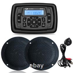 GUZARE Waterproof Boat Radio Stereo Bluetooth Audio + 4inch Speakers + USB Cable