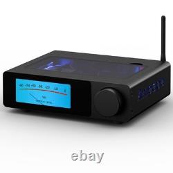 HIFI Stereo Power Amplifier Bluetooth Amp with VU Meters, HPF, 48V5A GaN Supply
