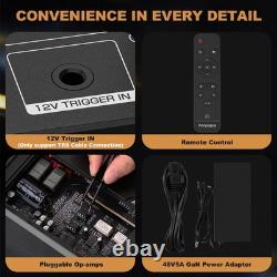 HIFI Stereo Power Amplifier Bluetooth Amp with VU Meters, HPF, 48V5A GaN Supply