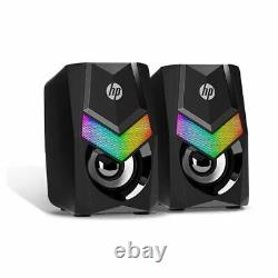 HP Wired Speaker SoundBar LED Light Stereo Bass Subwoofer Audio AUX Speaker Surr
