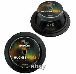 Harmony Audio HA-CMB8 Car Stereo Cabron Midbass Midrange 8 Speakers 3 Pairs