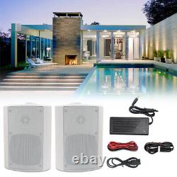 Herdio 200W 2x 4 Indoor Outdoor Bluetooth Wall Mount Waterproof Stereo Speakers