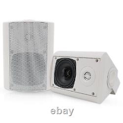 Herdio 200W 2x 4 Indoor Outdoor Bluetooth Wall Mount Waterproof Stereo Speakers