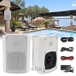 Herdio 200W 2x 4 Indoor Outdoor Bluetooth Wall Mount Waterproof Stereo Speakers