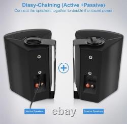 Herdio 2X 5.25 Indoor Outdoor Bluetooth Speakers Patio Wall Mount Speakers 300W
