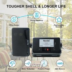Herdio 2x 3.5 Outdoor Waterproof Bluetooth Wall 3-Way Stereo Speakers 200 Watt