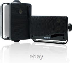 Herdio 2x 3.5 Outdoor Waterproof Bluetooth Wall 3-Way Stereo Speakers 200 Watt