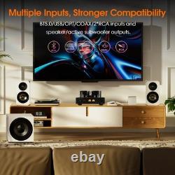HiFi Bluetooth Valve Tube Amplifier Hybrid Stereo COAX/OPT Audio Amp USB Player