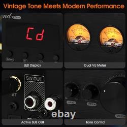HiFi Bluetooth Valve Tube Amplifier Hybrid Stereo COAX/OPT Audio Amp USB Player