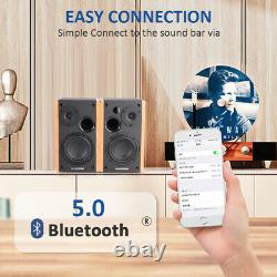 Hi-Fi Wireless Bluetooth Speaker Bookshelf Sub-woofers 2.0 Sound Stereo For Home