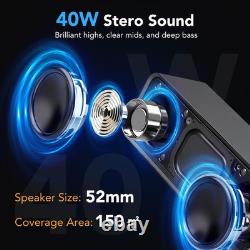 IKT Bluetooth Speaker, 40W Loud Stereo Sound 2018356mm, Pearl Black