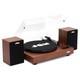 Jam Vintage-style Wooden Bluetooth Turntable With Stereo Speakers Walnut