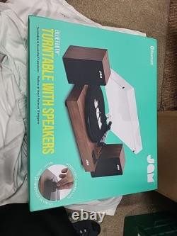 JAM Vintage-Style Wooden Bluetooth Turntable with Stereo Speakers Walnut