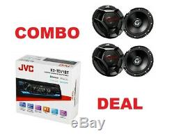 JVC KD-TD71BT Car AUDIO CD Bluetooth Stereo Receiver With4 Speakers CSDR261 2 PAIR