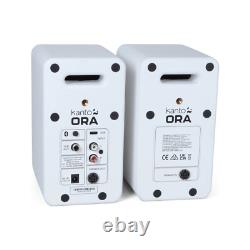 Kanto Audio Ora Speakers White Bluetooth Powered Active Desktop Compact