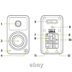 Kanto Audio Ora Speakers White Bluetooth Powered Active Desktop Compact