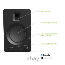 Kanto Audio TUK Speakers Active Bluetooth Pair Matte Black Powered Bookshelf