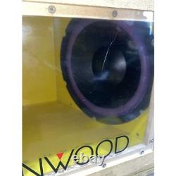 Kenwood Stereo Car Audio Subwoofer Speakers Beige Wired Wooden Box Dual Woofer