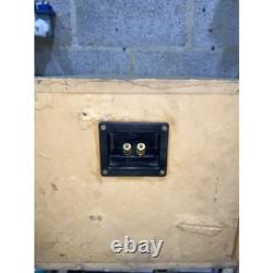 Kenwood Stereo Car Audio Subwoofer Speakers Beige Wired Wooden Box Dual Woofer