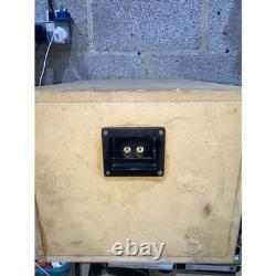 Kenwood Stereo Car Audio Subwoofer Speakers Beige Wired Wooden Box Dual Woofer