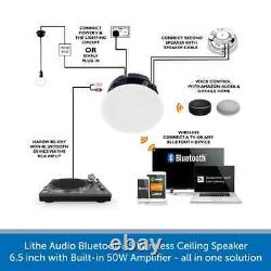 Lithe Audio 6.5 Wireless Bluetooth Ceiling Speaker Active APTX Single 03200