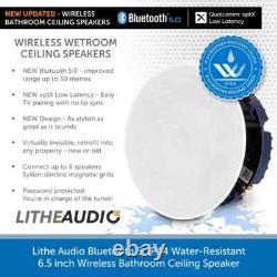Lithe Audio IP44 Wireless Bluetooth Bathroom Ceiling Speaker Active Single 03210