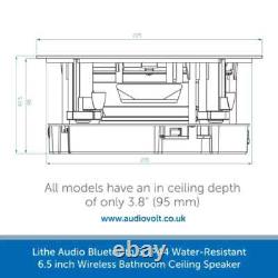 Lithe Audio IP44 Wireless Bluetooth Bathroom Ceiling Speaker Active Single 03210